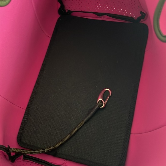 Social Threads Hello Happiness Camo Striped Neoprene Tote and Crossbody Bag - Picture 8 of 15